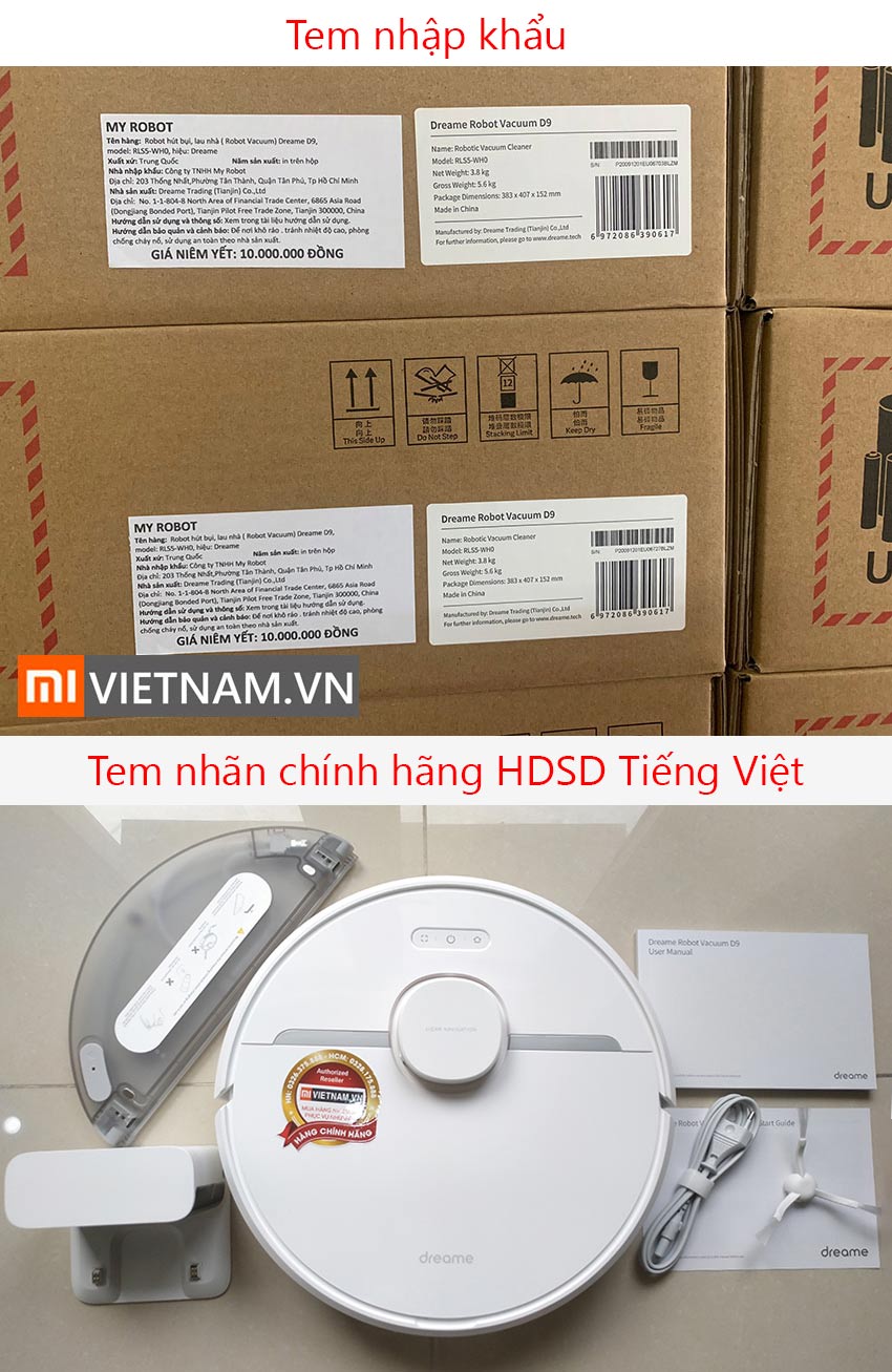 Cách phân biệt Robot hút bụi Xiaomi Dreame Chính Hãng và Xách Tay