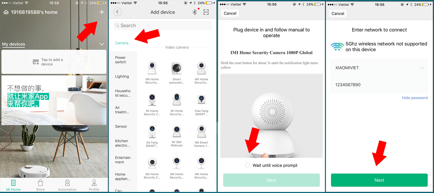 Hướng dẫn cách kết nối Camera Xiaomi