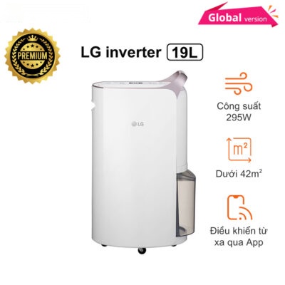 Máy hút ẩm LG Dual Inverter 19L màu trắng MD19GQGE0.ABAE – Hàng Chính Hãng