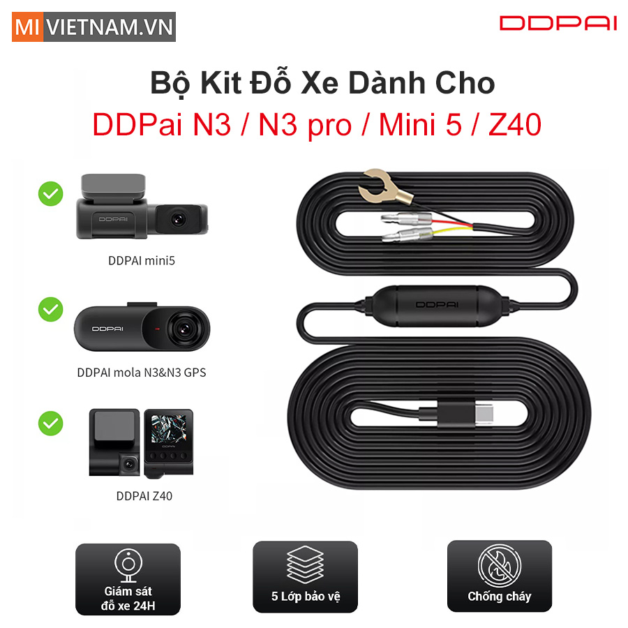 Bộ Kit đỗ xe cho camera h&agrave;nh tr&igrave;nh DDPai N3/N3 pro/Mini 5/ Z40