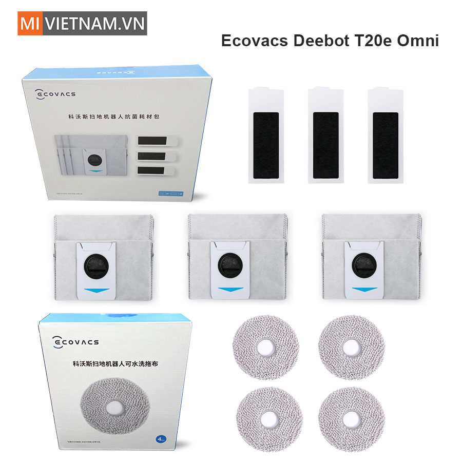 Bộ Phụ Kiện Cho Robot Ecovacs Deebot T20e Omni - Hàng Chính Hãng 2 Bộ Phụ Kiện Cho Robot Ecovacs Deebot T20e Omni - Hàng Chính Hãng
