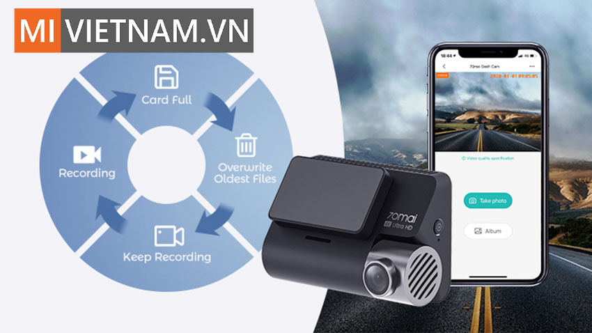 Camera h&agrave;nh tr&igrave;nh 70mai Dash Cam A800S 4K