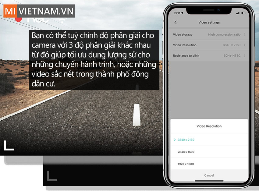 Camera h&agrave;nh tr&igrave;nh 70mai Dash Cam A800S 4K