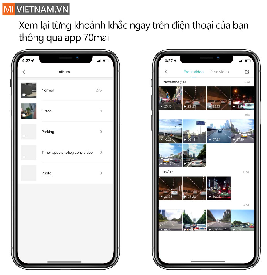 Camera h&agrave;nh tr&igrave;nh 70mai Dash Cam A800S 4K