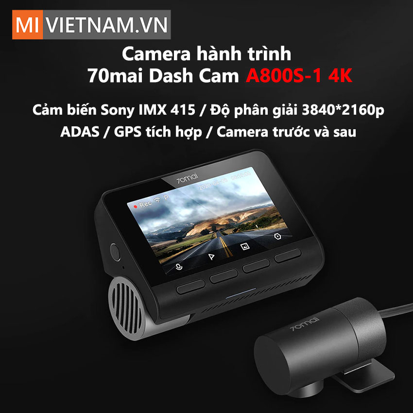Camera h&agrave;nh tr&igrave;nh 70mai Dash Cam A800S 4K