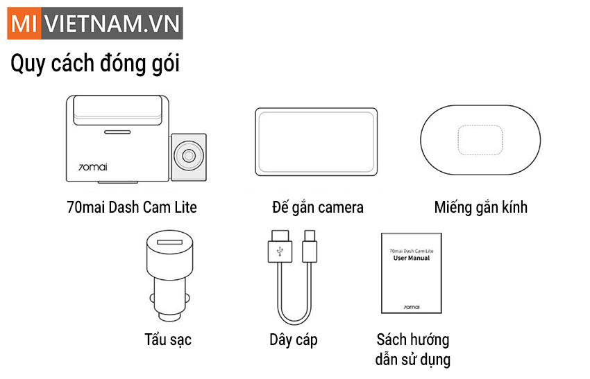 Camera H&agrave;nh Tr&igrave;nh 70mai Dash Cam Lite (Midrive D08) - Bản Quốc Tế