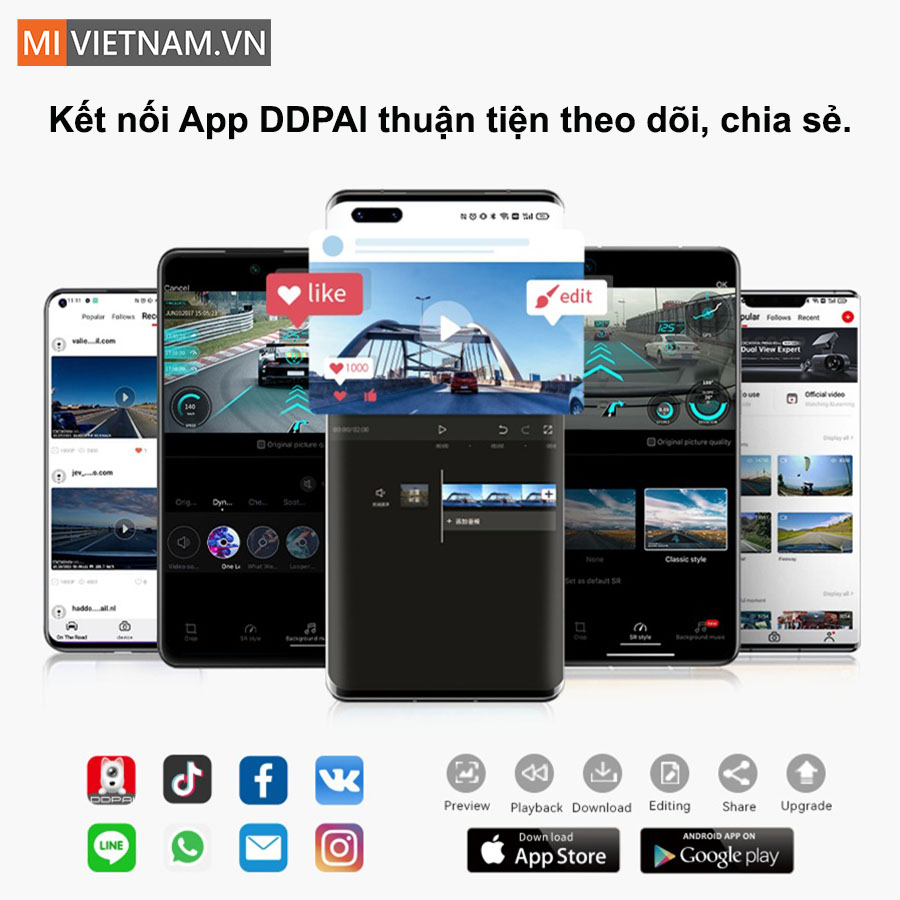 Kết nối app DDPAI dễ d&agrave;ng, Wifi tốc độ cao