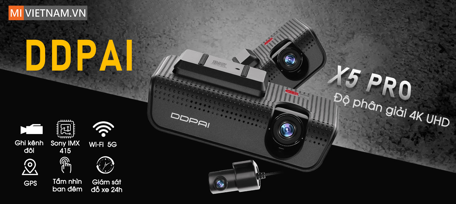 Camera H&agrave;nh Tr&igrave;nh DDPAI X5 Pro 4K Ultra HD