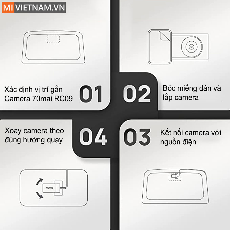 Camera h&agrave;nh tr&igrave;nh ph&iacute;a sau oto 70mai RC09