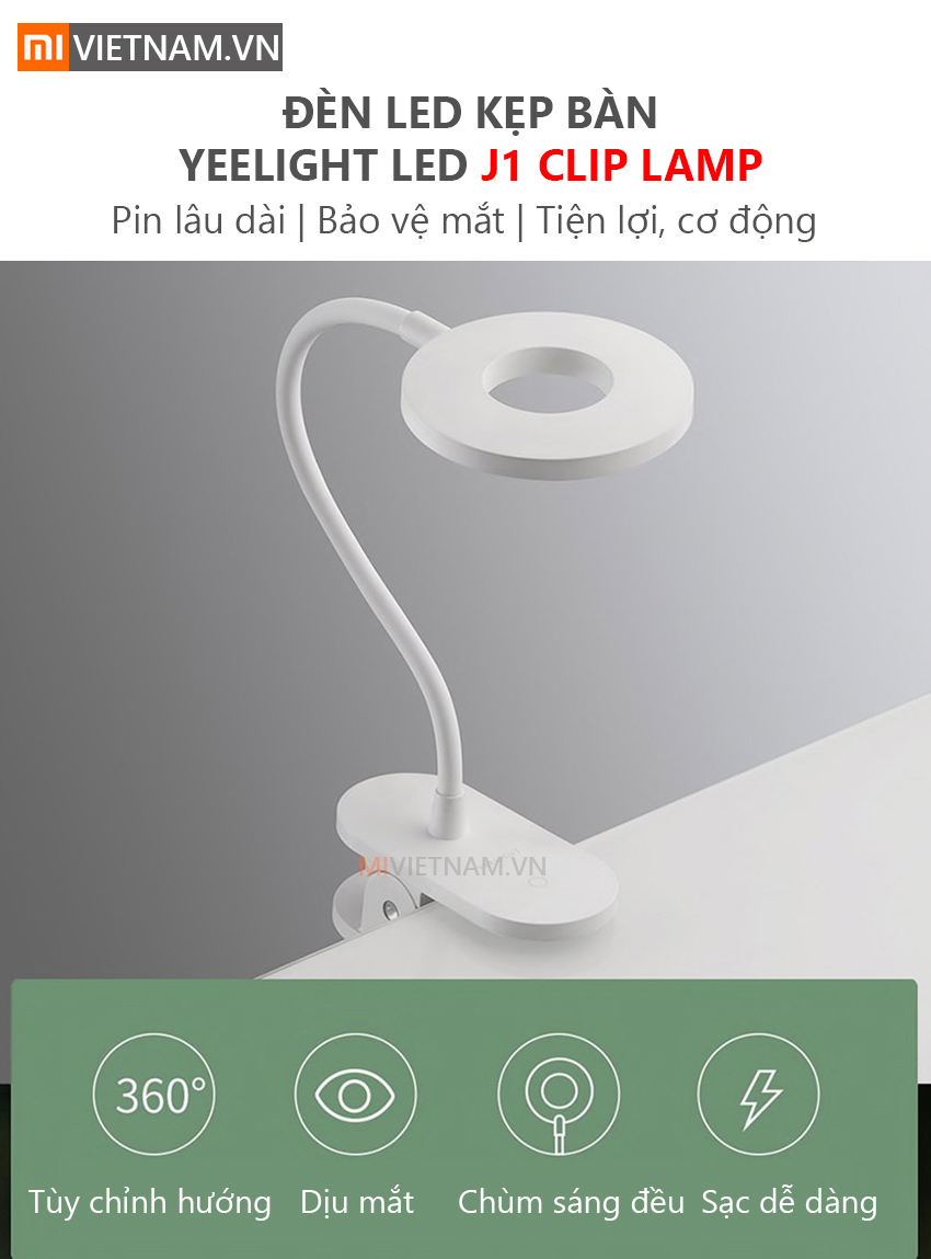 Đ&egrave;n Led Kẹp B&agrave;n Yeelight Led J1 Clip Lamp