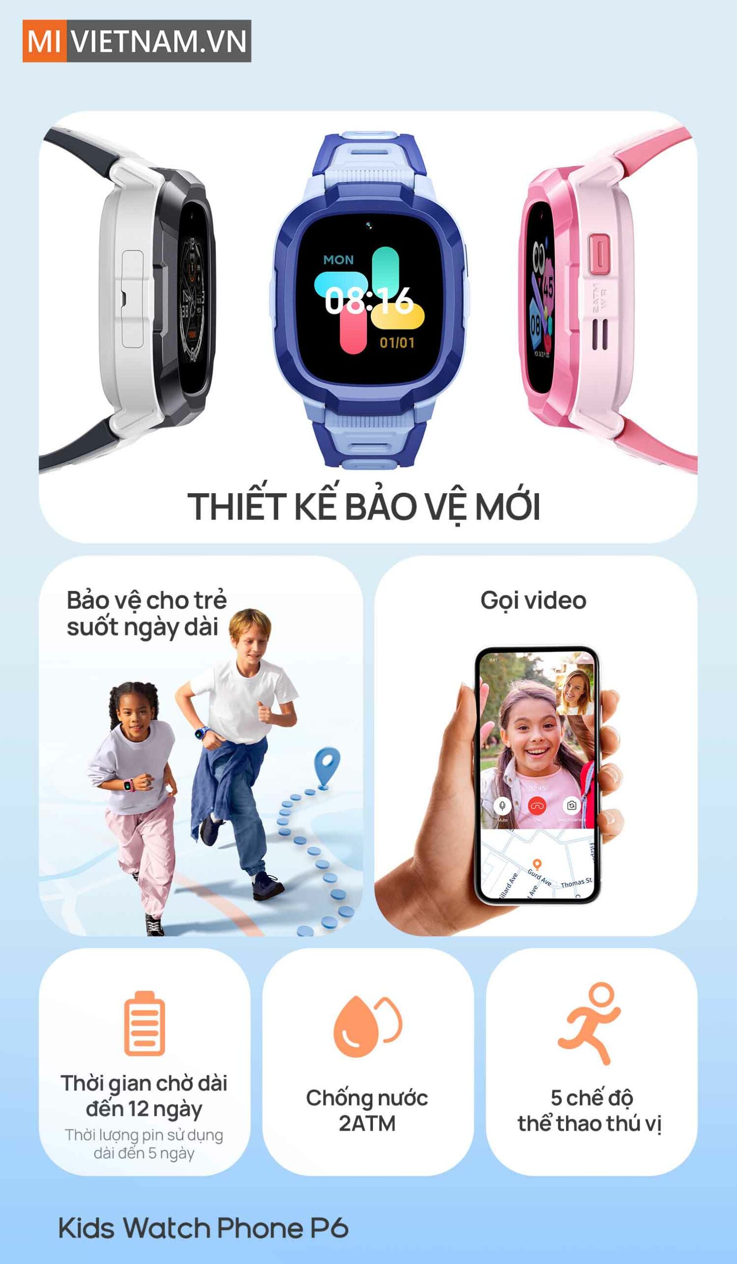 Đồng hồ định vị trẻ em Mibro P6