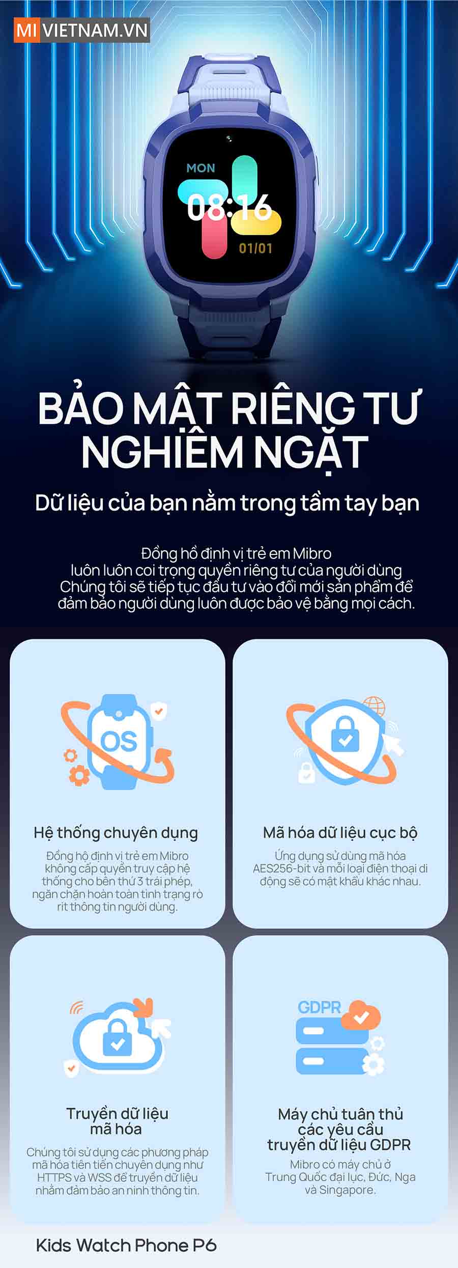 Đồng hồ định vị trẻ em Mibro P6