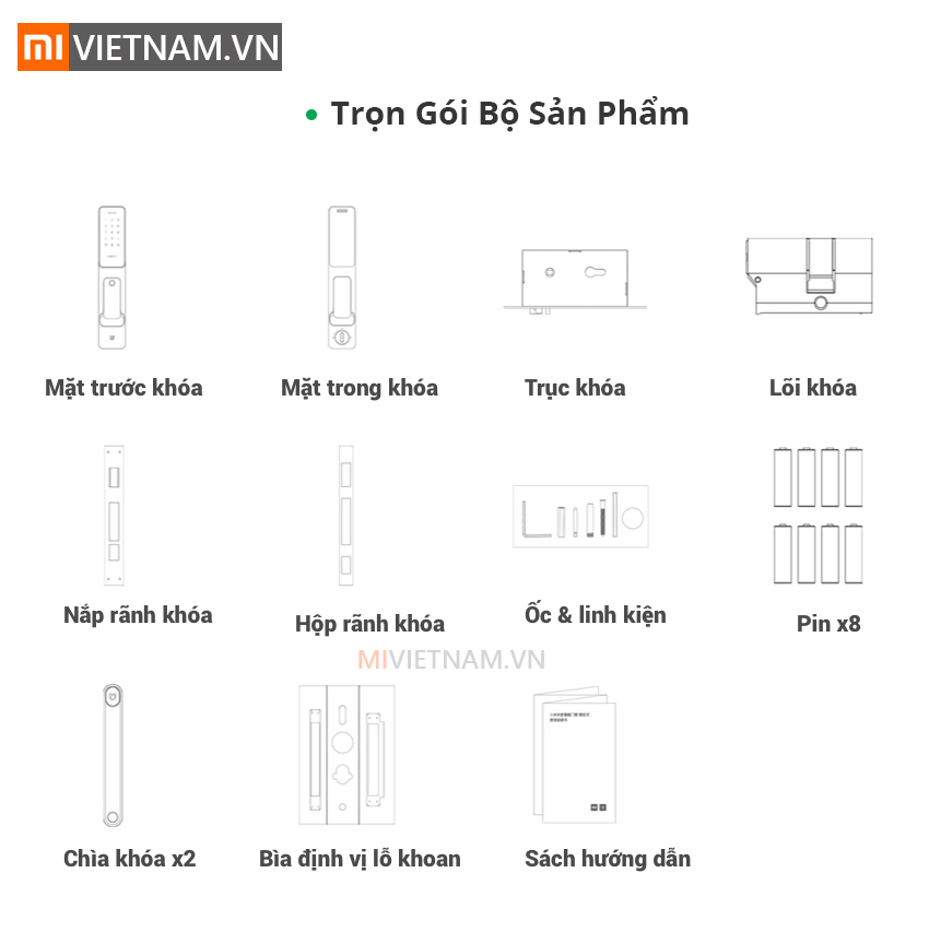 Khóa Cửa Thông Minh Cao Cấp Mi Smart Door Lock (Phiên Bản NFC Push and Pull) 20 Khóa Cửa Thông Minh Cao Cấp Mi Smart Door Lock