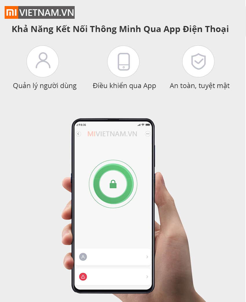 Khóa Cửa Thông Minh Cao Cấp Mi Smart Door Lock (Phiên Bản NFC Push and Pull) 16 Khóa Cửa Thông Minh Cao Cấp Mi Smart Door Lock