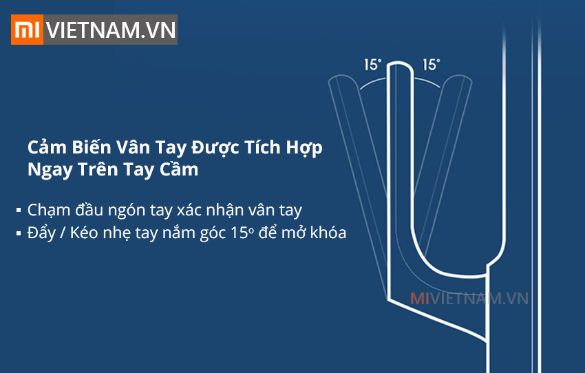 Khóa Cửa Thông Minh Cao Cấp Mi Smart Door Lock (Phiên Bản NFC Push and Pull) 6 Cảm biến vân tay | Khóa Cửa Thông Minh Cao Cấp Mi Smart Door Lock