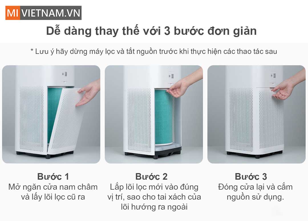 3 bước thay thế l&otilde;i lọc kh&ocirc;ng kh&iacute; đơn giản