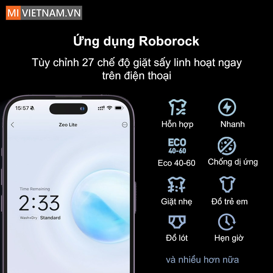 m&aacute;y giặt sấy Roborock Zeo Lite
