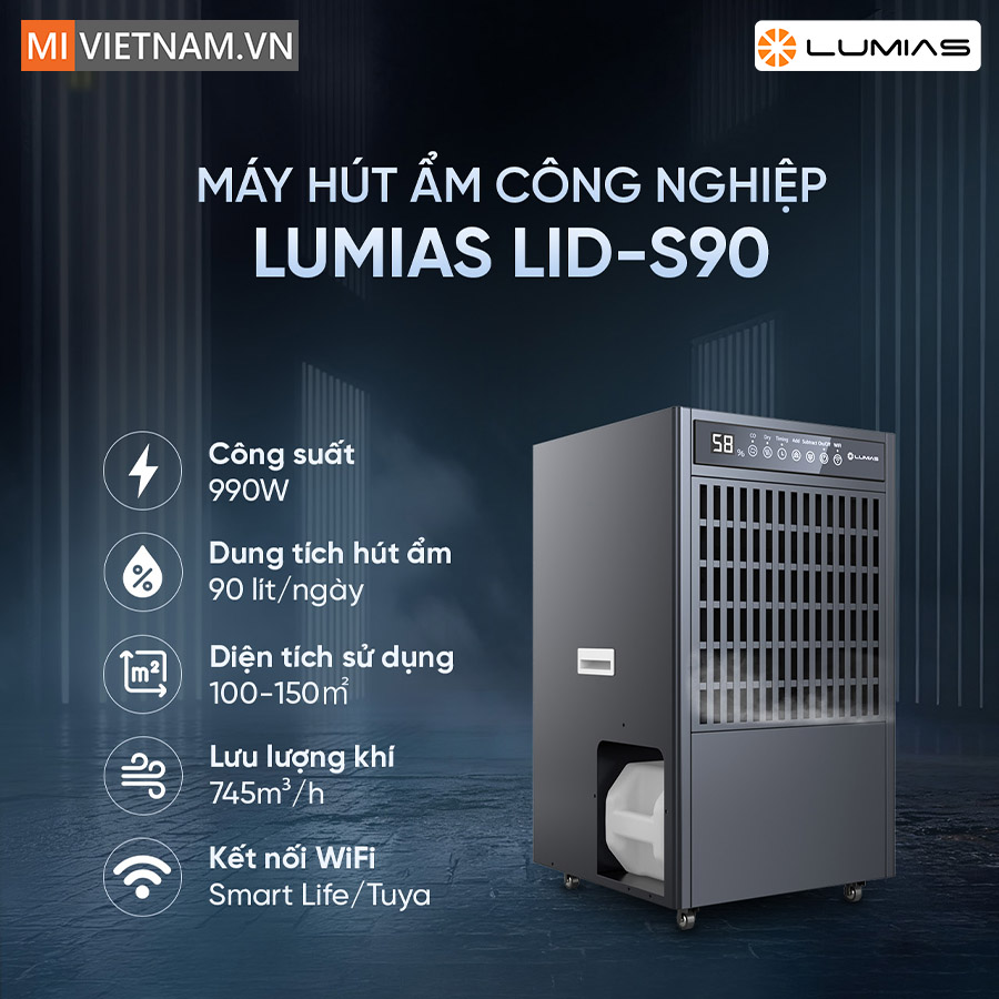m&aacute;y h&uacute;t ẩm c&ocirc;ng nghiệp Lumias LID-S90