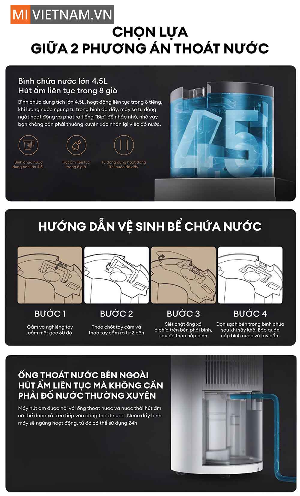 Hai phương ph&aacute;p tho&aacute;t nước tiện lợi