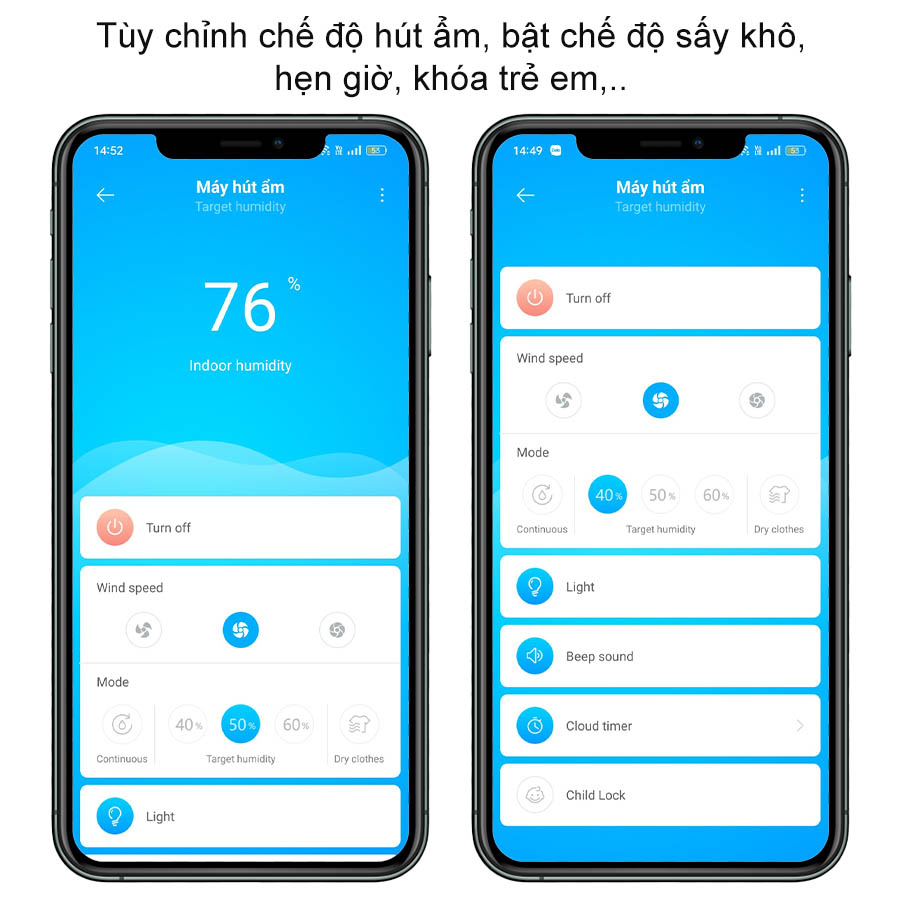 M&aacute;y h&uacute;t ẩm kh&ocirc;ng kh&iacute; th&ocirc;ng minh NEW WIDETECH 18L