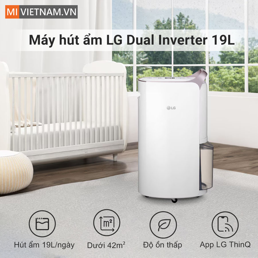 M&aacute;y h&uacute;t ẩm LG Dual Inverter 19L