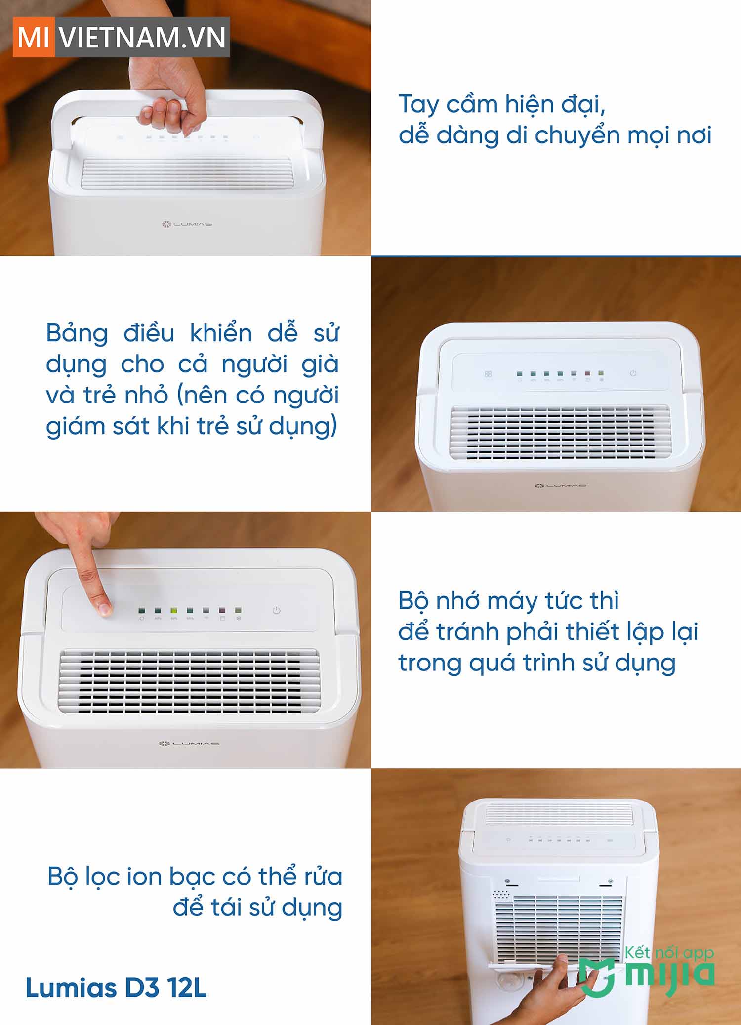 m&aacute;y h&uacute;t ẩm th&ocirc;ng minh Lumias D3 12L&nbsp;