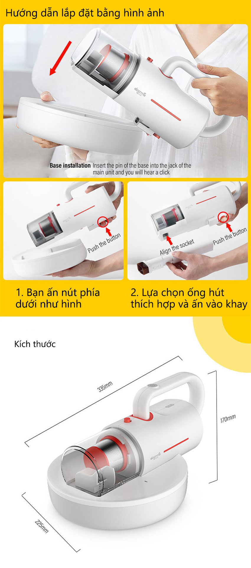 Máy hút bụi cầm tay không dây Deerma CM1900 13 hướng dẫn sử dụng