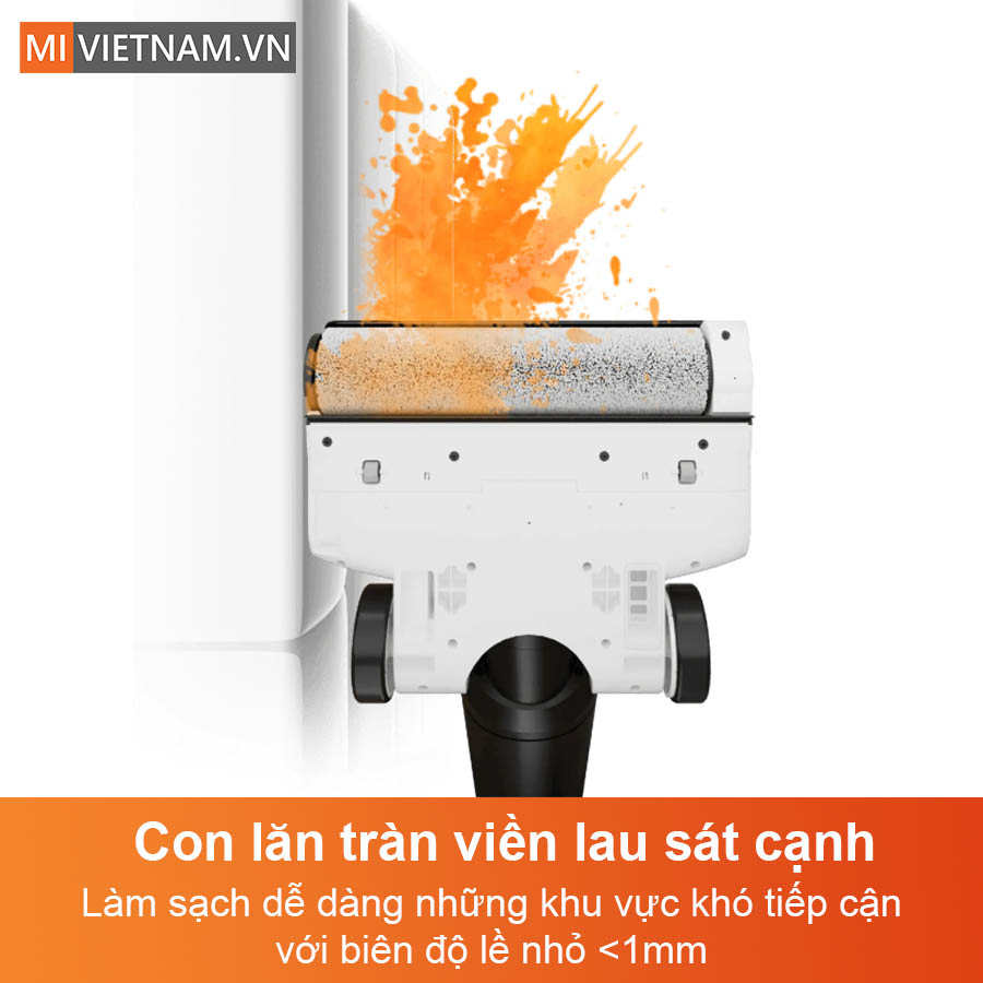 Máy hút bụi lau nhà Roborock Flexi Lite - Bản Quốc Tế 10 Con lăn tràn viền làm sạch góc cạnh hiệu quả
