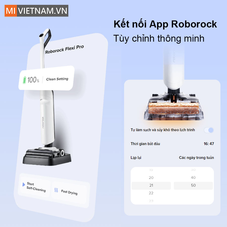 Kết nối v&agrave; điều chỉnh qua ứng dụng Roborock
