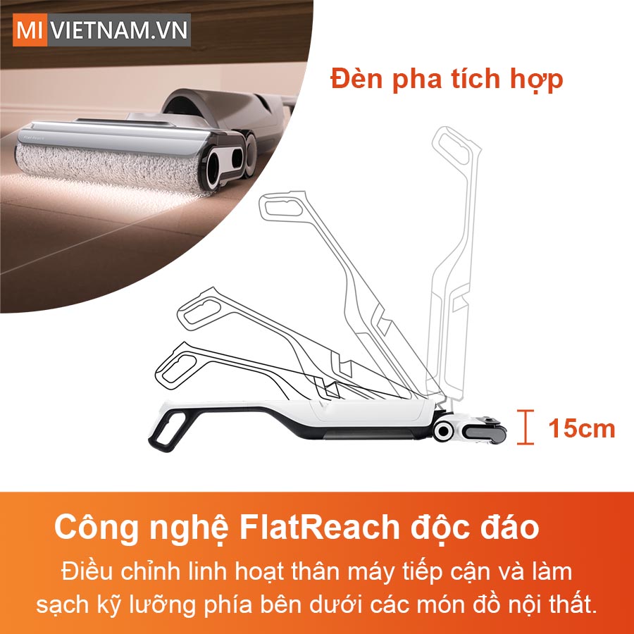 L&agrave;m sạch linh hoạt nhờ c&ocirc;ng nghệ FlatReach