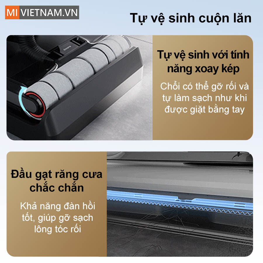 Tự vệ sinh cuộn lăn với khả năng xoay đảo chiều