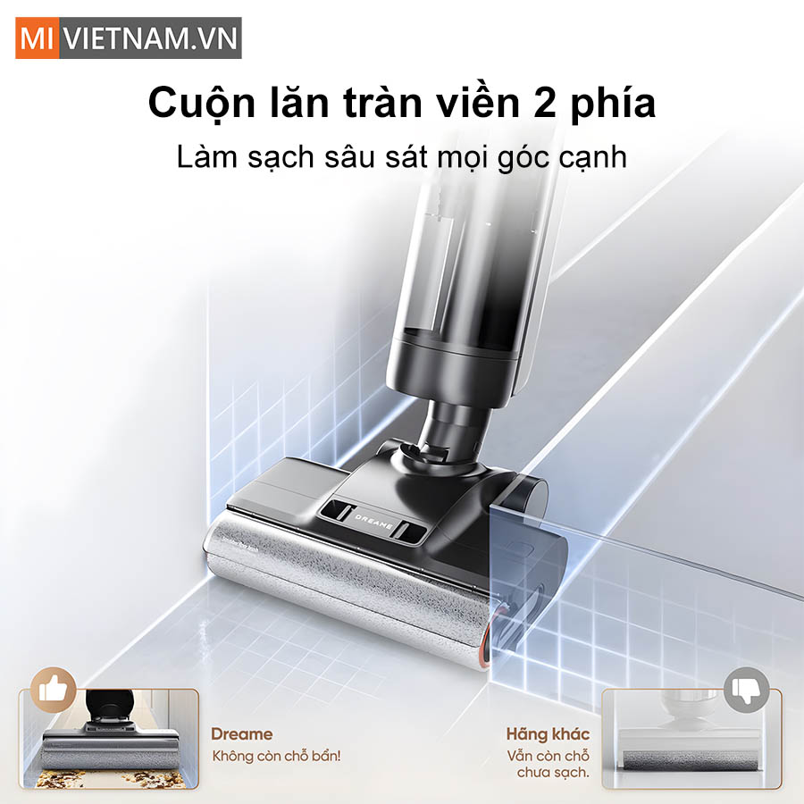 L&agrave;m sạch s&aacute;t mọi g&oacute;c cạnh với cuộn lăn tr&agrave;n viền 2 ph&iacute;a