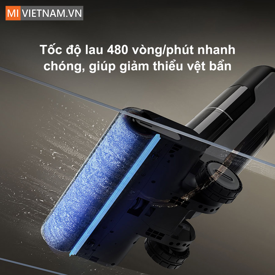 Tốc độ lau 480 v&ograve;ng/ph&uacute;t gi&uacute;p giảm thiểu vệt bẩn