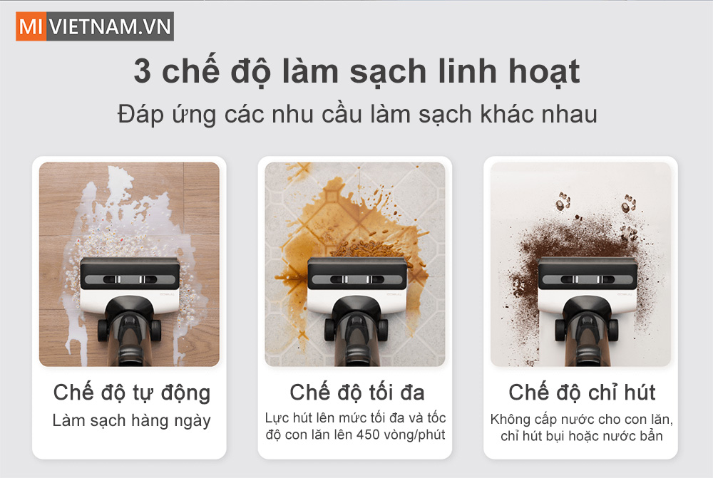 Trang bị 3 chế độ l&agrave;m sạch linh hoạt