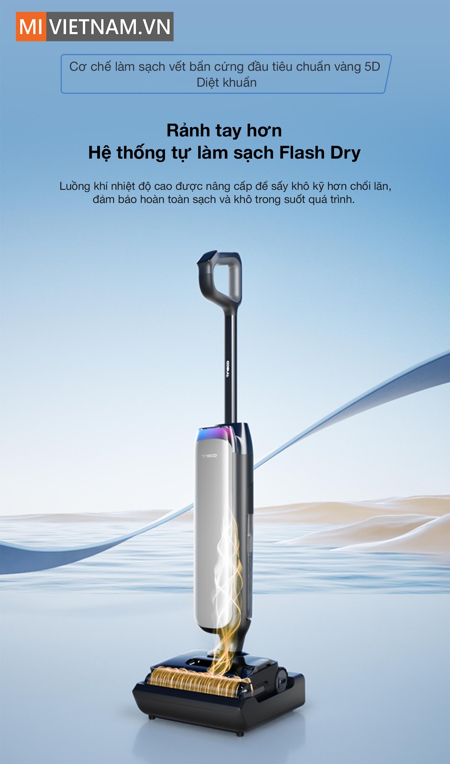 Hệ thống FlashDry tự động l&agrave;m sạch v&agrave; sấy kh&ocirc; nhanh ch&oacute;ng ở 85&deg;C