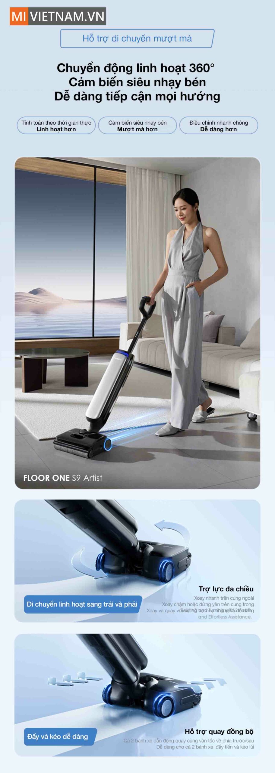 Thiết kế xoay 90&deg; cho khả năng chuyển động linh hoạt hơn