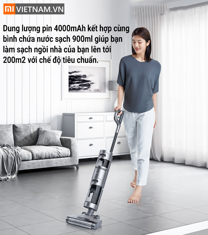 Dung Lượng Pin M&aacute;y H&uacute;t Bụi Lau Nh&agrave; Ướt V&agrave; Kh&ocirc; Dreame H11 Max