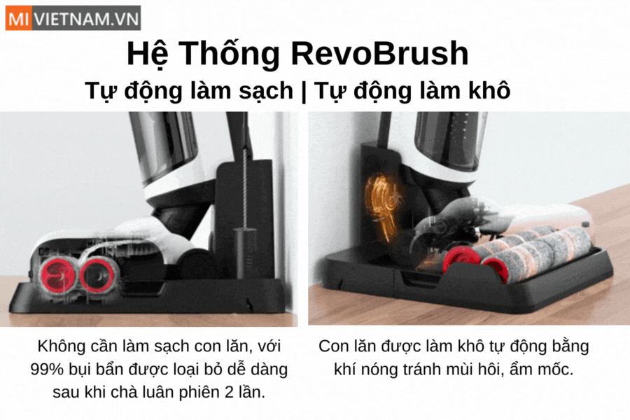 T&iacute;nh năng tự động giặt giẻ, sấy kh&ocirc; giẻ lau tiện lợi