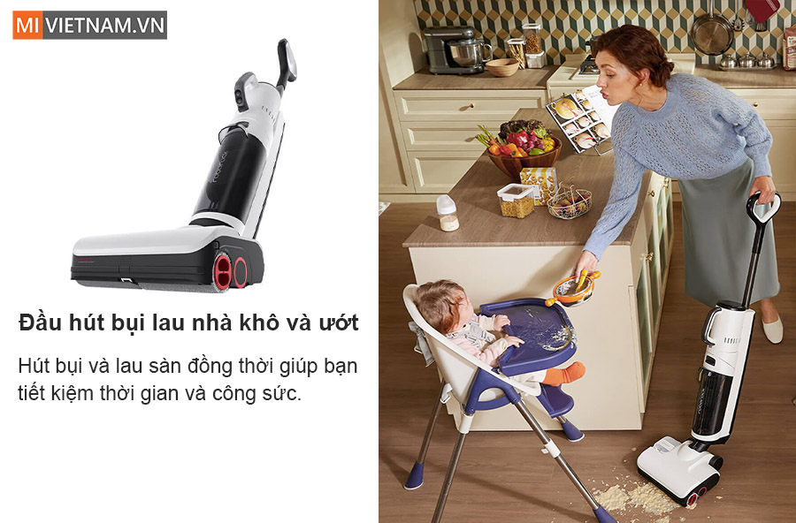 Đầu h&uacute;t bụi lau nh&agrave; kh&ocirc; v&agrave; ướt