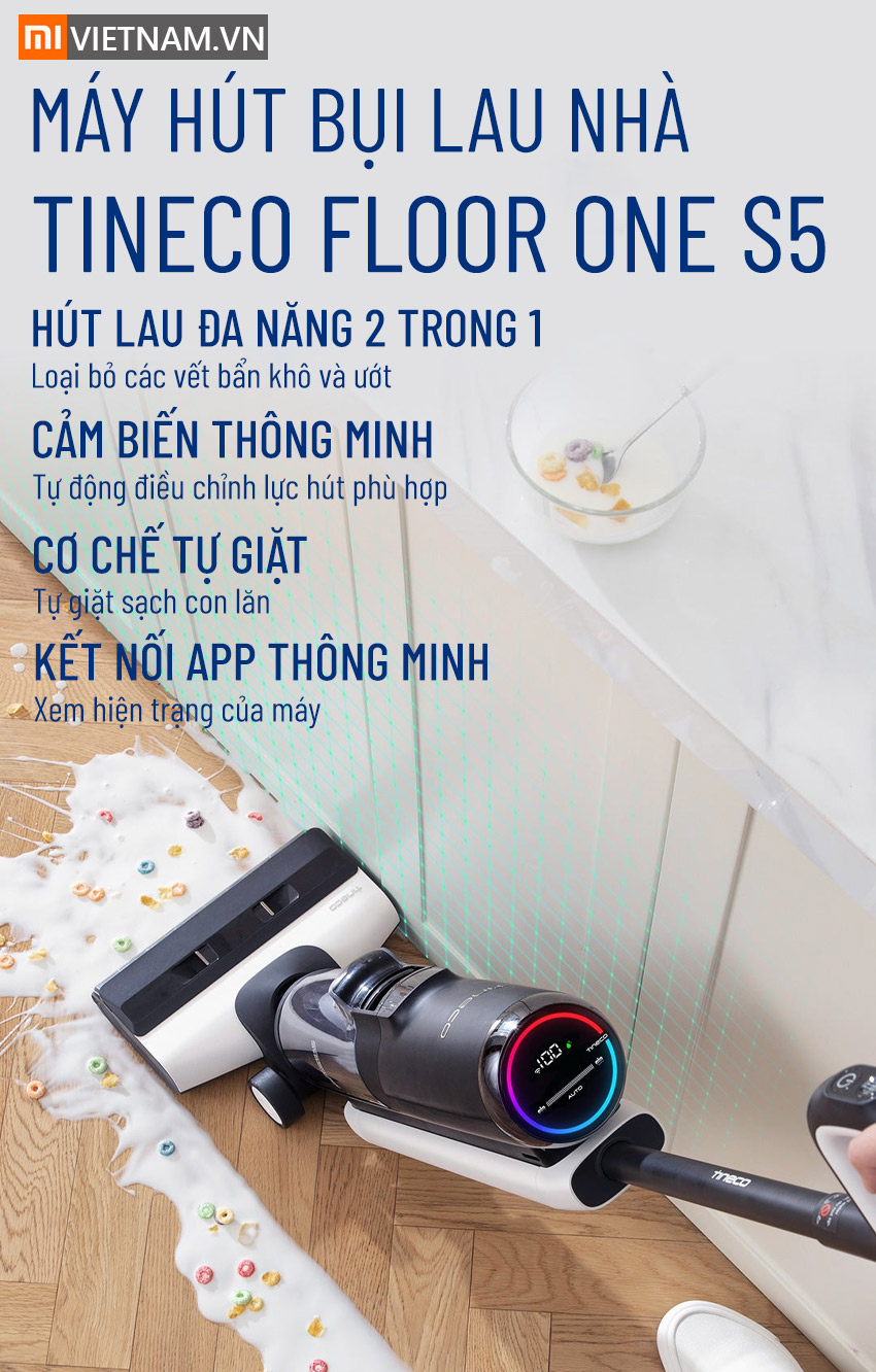 mivietnam may hut bui lau nha uot va kho thong minh tineco floor one s501