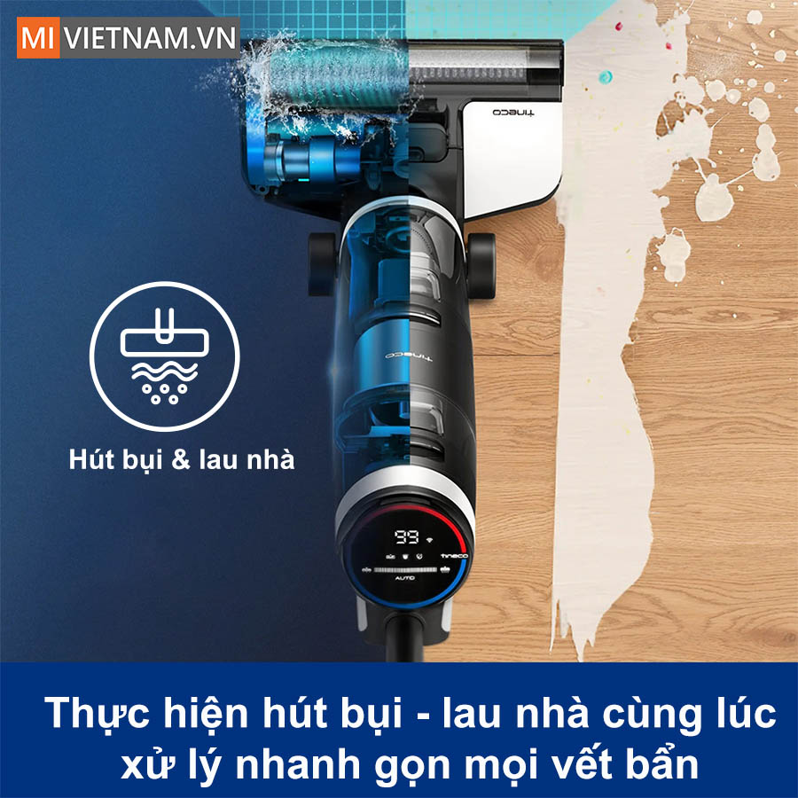 Thực hiện c&ocirc;ng việc h&uacute;t bụi v&agrave; lau s&agrave;n c&ugrave;ng l&uacute;c