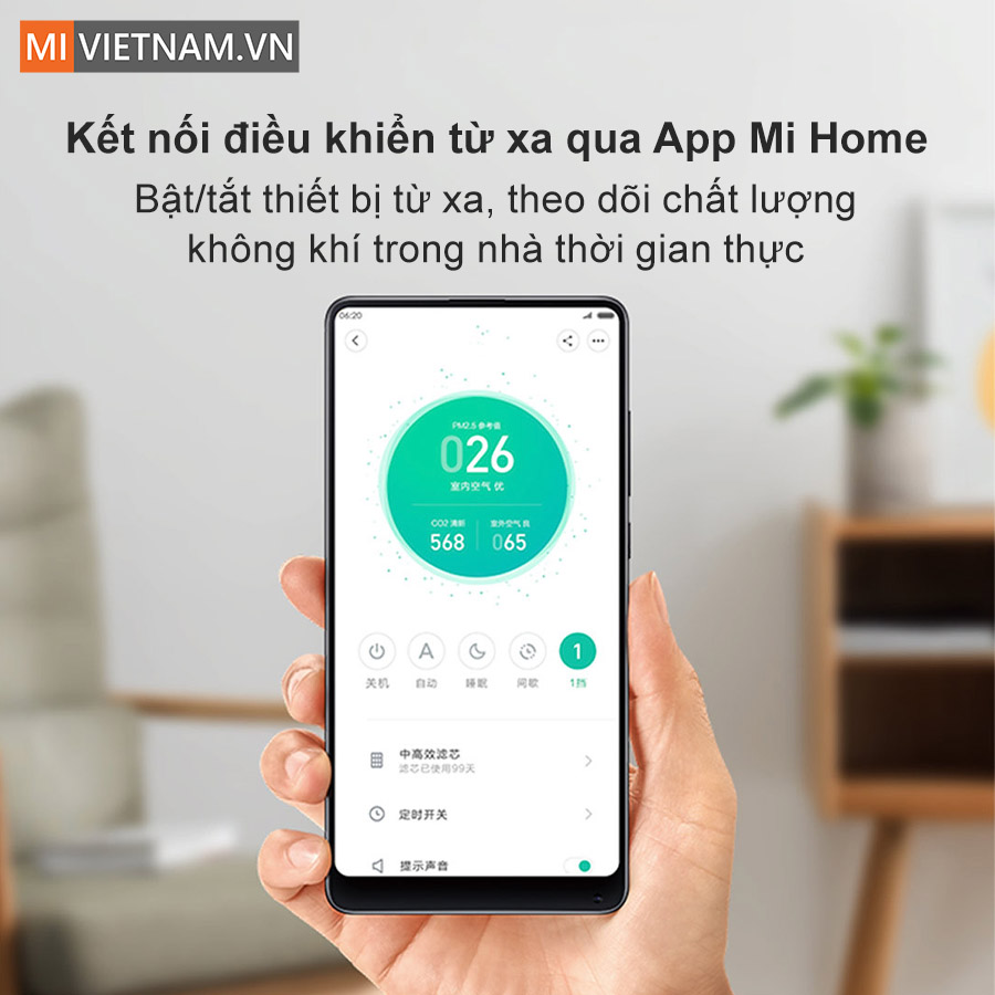 Máy Lấy Gió Ngoài Smartmi Purifier - Hàng Chính Hãng 12 Kết Nối Thông Minh Qua Điện Thoại