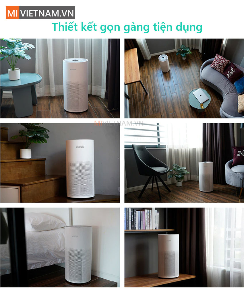 Máy Lọc Không Khí Smartmi Air Purifier 19 Thiết kế gọn gàng, tiện dụng