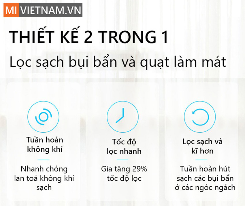 M&aacute;y Lọc Kh&ocirc;ng Kh&iacute; Xiaomi Mi Air Purifier 2 Trong 1