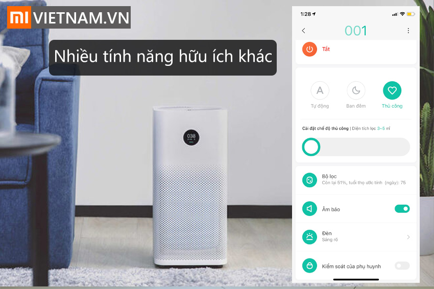 Máy Lọc Không Khí Xiaomi Mi Air Purifier 3C , Bản Quốc Tế - Hàng Chính Hãng. 8 Máy Lọc Không Khí Xiaomi Mi Air Purifier 3C