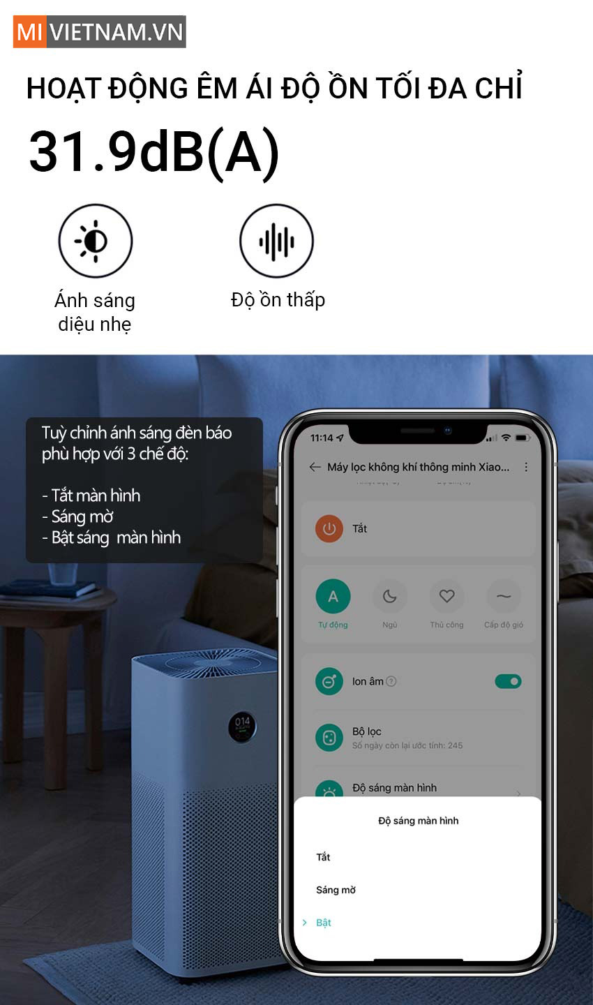 Hoạt động &ecirc;m &aacute;i, độ ồn tối đa chỉ 31.9dB