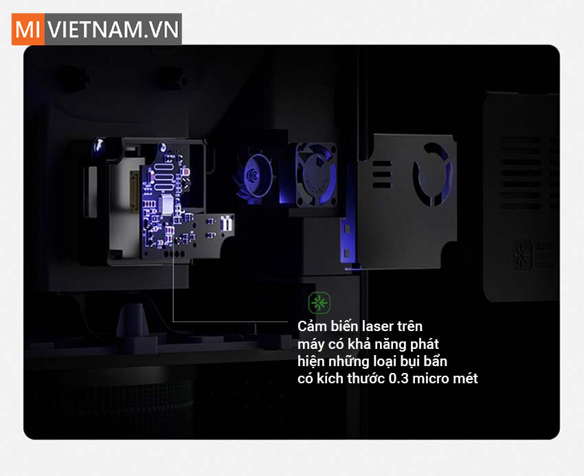 Cảm biến laser tr&ecirc;n m&aacute;y c&oacute; khả năng ph&aacute;t hiện những loại bụi bẩn k&iacute;ch thước nhỏ