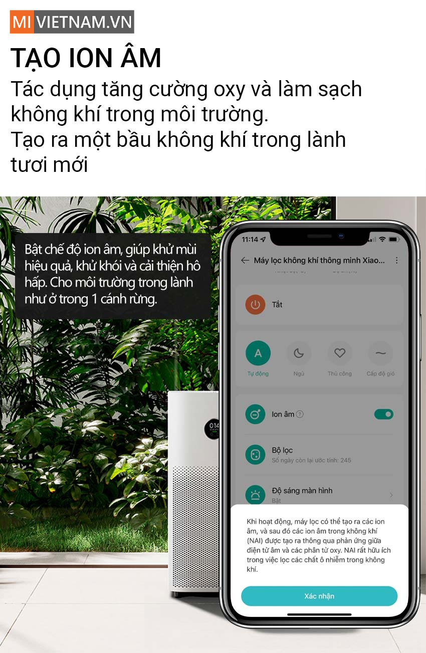 Tạo ion &acirc;m tăng cường oxy v&agrave; l&agrave;m sạch kh&ocirc;ng kh&iacute; trong m&ocirc;i trường