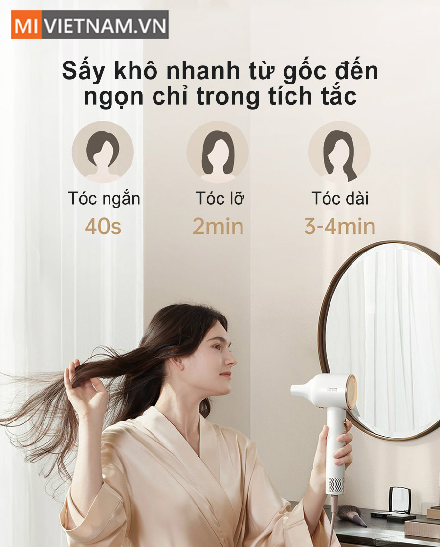 M&aacute;y sấy t&oacute;c Dreame Hair Glory l&agrave;m kh&ocirc; t&oacute;c nhanh