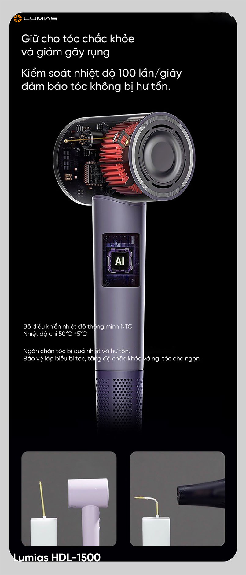 M&aacute;y sấy t&oacute;c Lumias HDL 1500